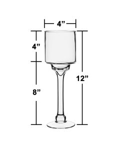 Glass pedestal stem candle holder