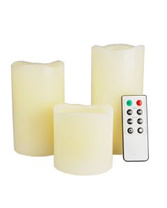 Real Wax Pillar Candles Set LED Mood Lighting with Remote Control