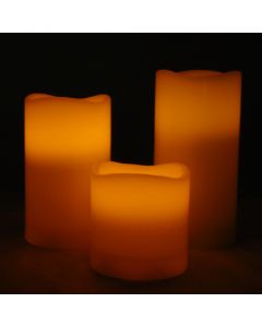 Real Wax Pillar Candles Set LED Mood Lighting with Remote Control