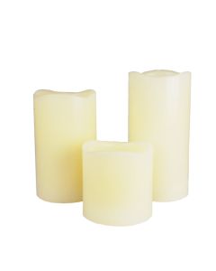 Real Wax Pillar Candles Set LED Mood Lighting with Self Timer