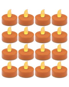 led orange led tea light candles