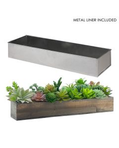 wood planter box succulent long window table containers