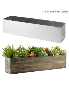 long rectangle wood planter box