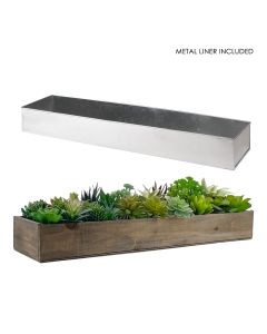 rectangular wood planter wooded box