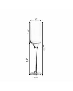 Glass Candle Holder Long Pedestal Stem