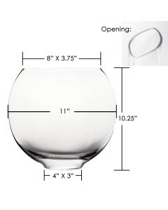 glass moon shape oval vases