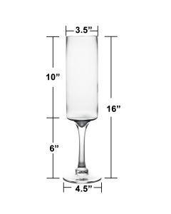 Long Stem Glass Candle Holder H-16 Open-3.5