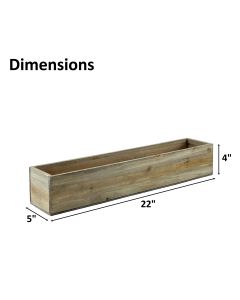 Wood Rectangle Planter Box w/ plastic Liner Natural