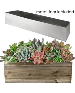 wood planter with zinc liner