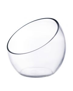 glass tilted slant cut terrarium bowl