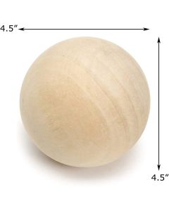 Natural 4.5" Wooden Balls Craft Balls for DIY Jewelry Making