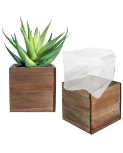 wood cube planter box 