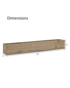 Wood Rectangle Unfinished Planter Box w/ Plastic Liner H-4" Open-34" x 5" (Multiple Packing)