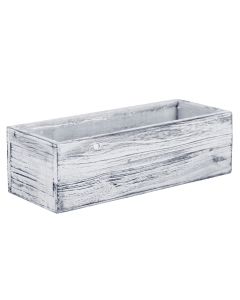 farmhouse rectangle white wash wood planter