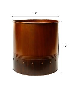 Zinc Cylinder Vase Copper Finish H-12" D-12"