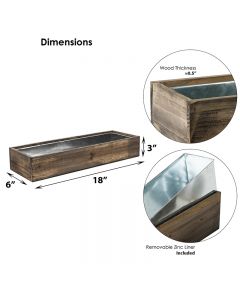 long rectangle wood planter window box