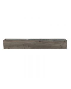 6 inch Wood Rectangle Planter Box w/ Zinc Liner Natural Wholesale Package