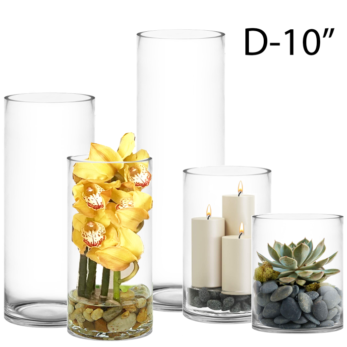 Large Glass Cylinder Vases. D-10