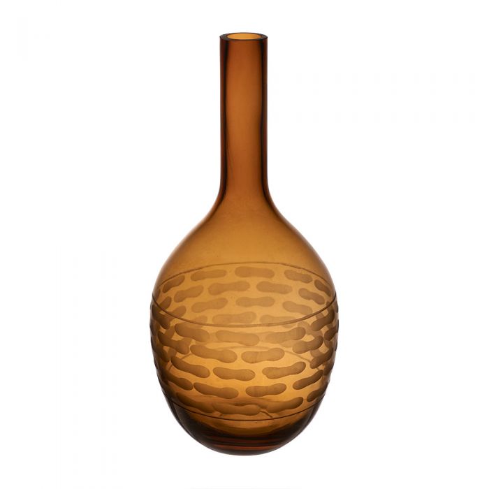 amber orange tear drop glass vases