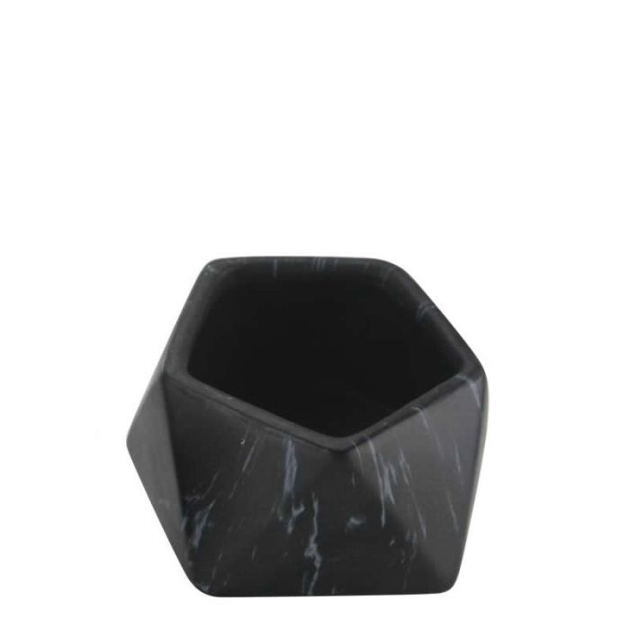 black marble geometry planters