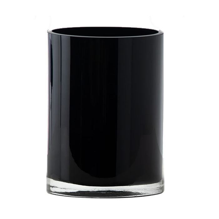 black glass cylinder vases