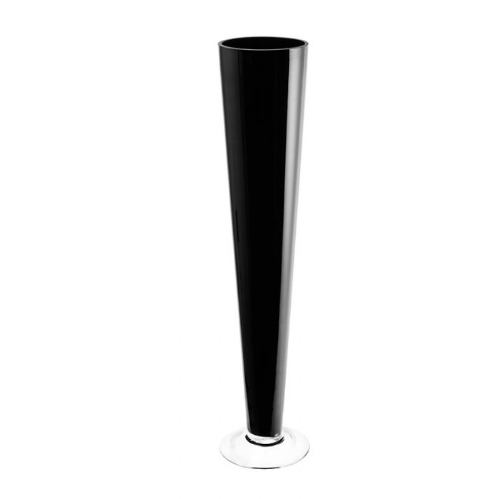 Black Glass Trumpet Vase 24 inch Wholesale Pack