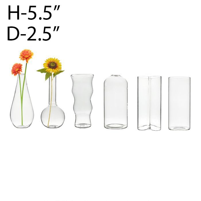 Glass Bud Vases, Mini Flower Tabletop Vases (Pack of 24)