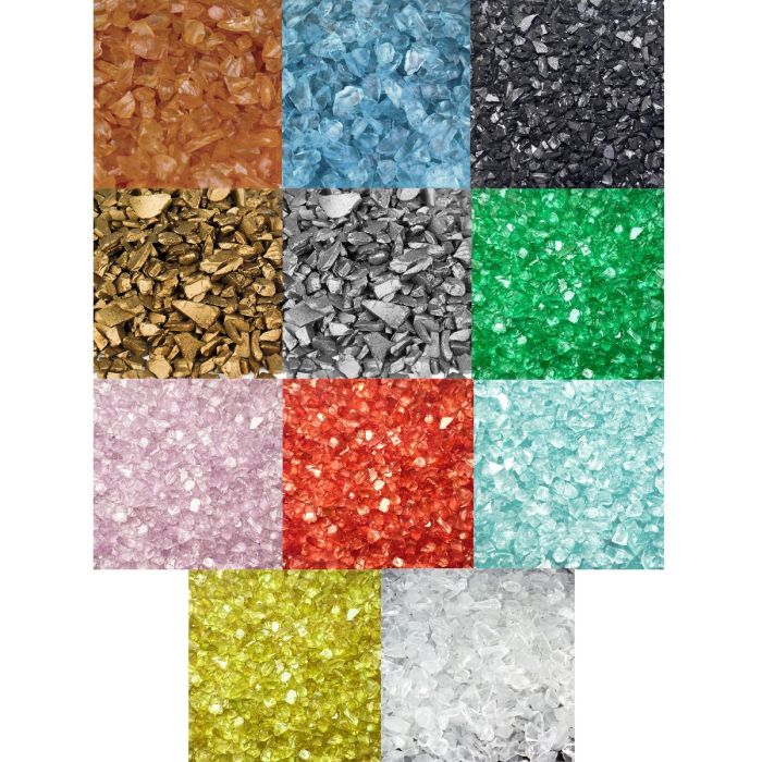 Decorative Colored Crushed Glass Gravel Vase Fillers  (11 Color Options) ≈0.25