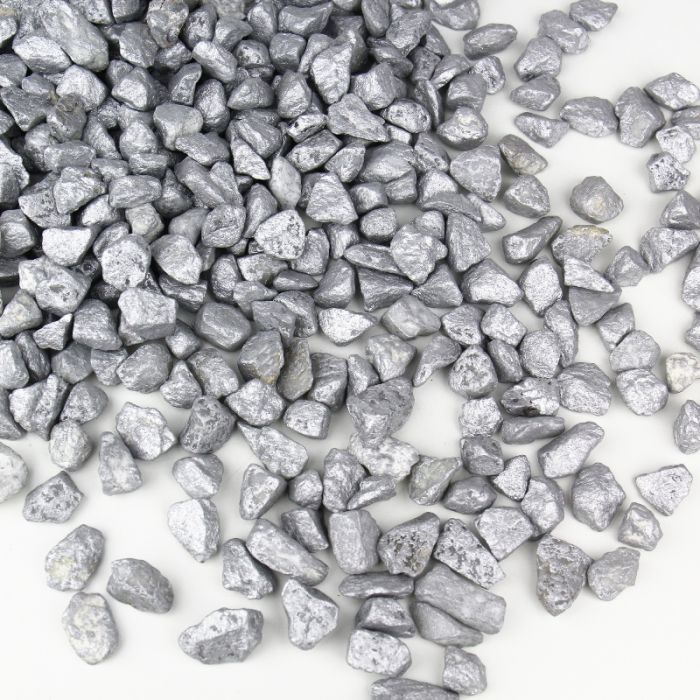 SILVER 2 lbs Crushed Gravel Pebble Stones Decorative Vase Fillers  Light Gray 