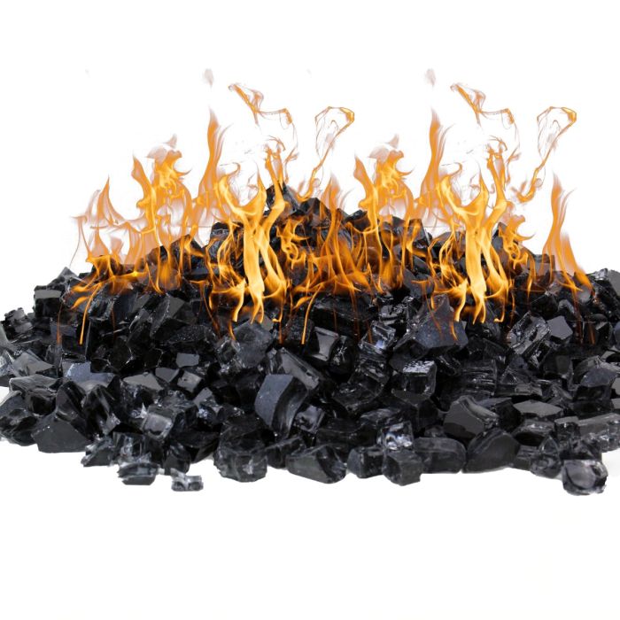 BLACK REFLECTIVE FIREGLASS 1/4" Fireplace Glass Fire Pit Glass Gas Logs 