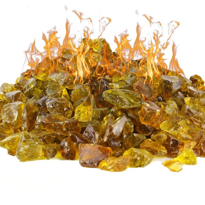 amber fire pit glass