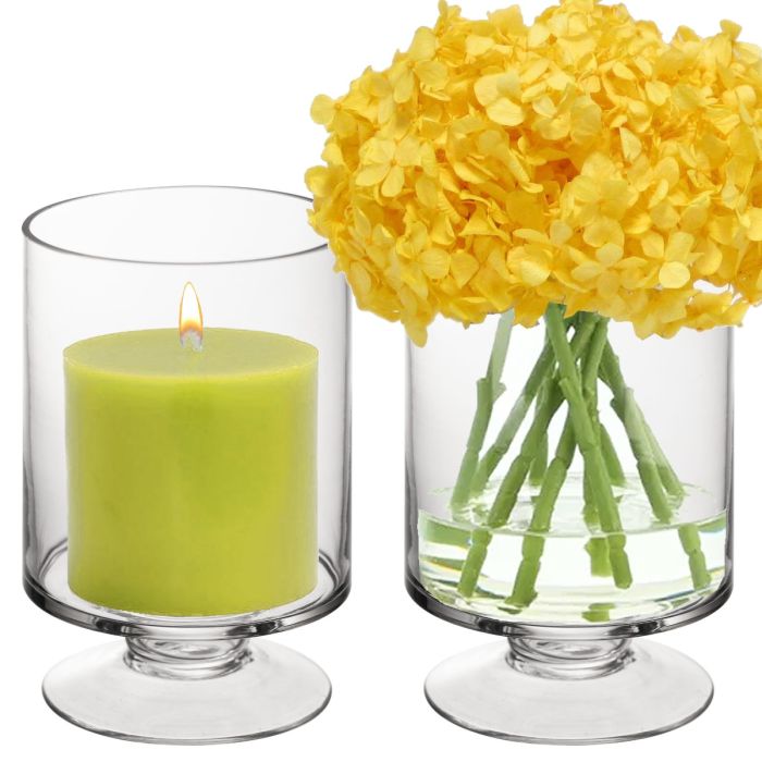8 inches pedestal glass stem candle holder