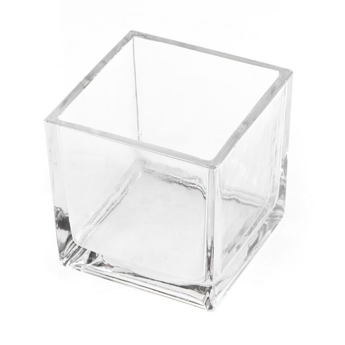 12pc Candle Holder Wedding Centerpiece Vase Cube 4 x 4 x 4 Glass Vases 4" 