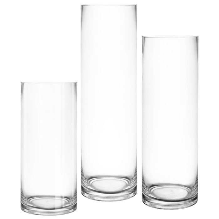 glass cylinder vases set of 3