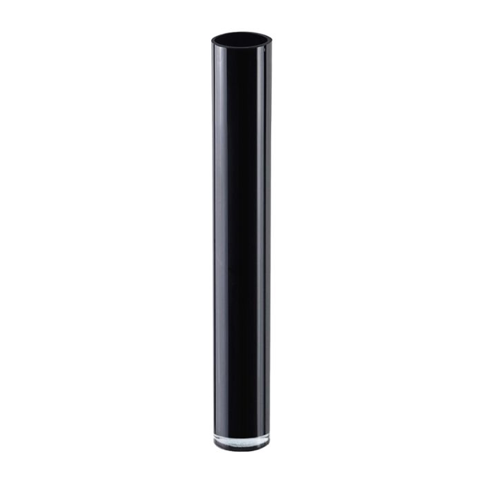 Large Black Glass Cylinder Vase. D-6