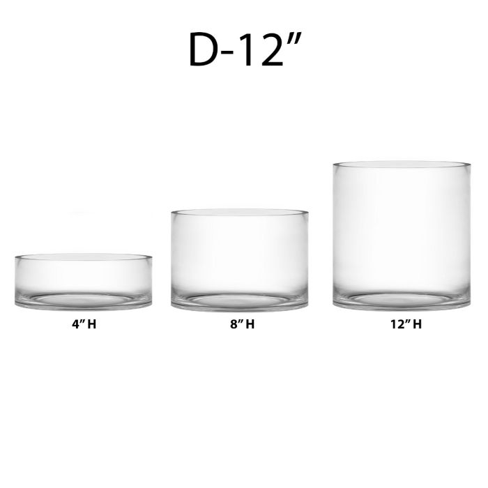 Large Wide Glass Cylinder Vases. D-12