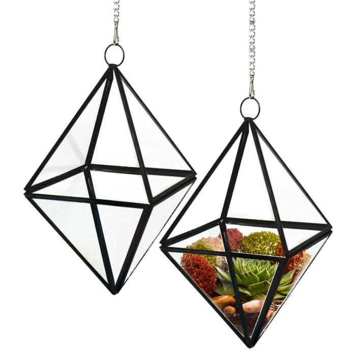 Hanging Geometric Terrarium Metal Frame w/ Chain