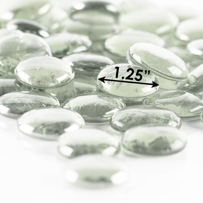 Versatile Clear Glass Flat Marbles 1.25 Inch 1 LB Bag 35 40 Pieces Great for Table Scatters and Floral Arrangements