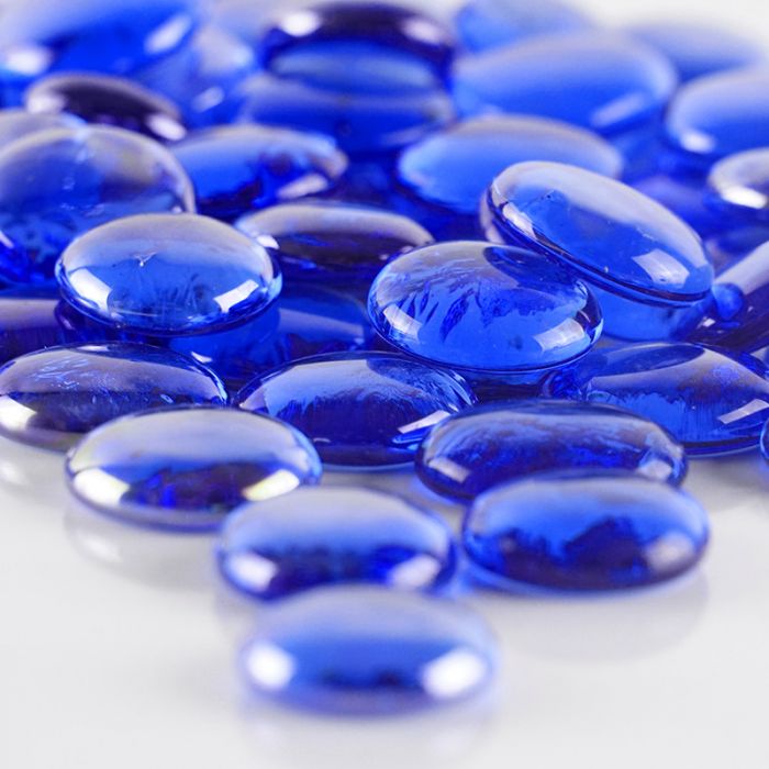 cobalt blue flat large gemstone table scatter vase fillers