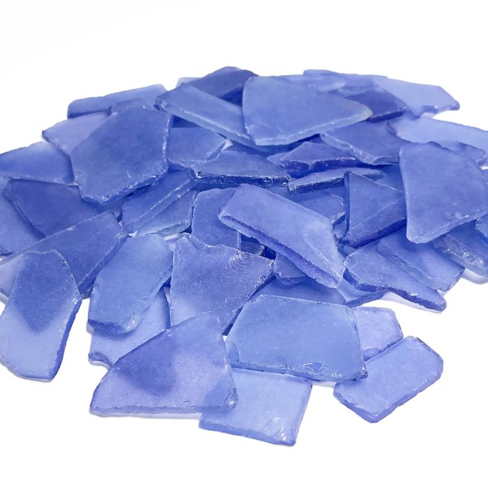 20 lbs Sea Glass Flat Vase Filler Frosted Blue 0.25