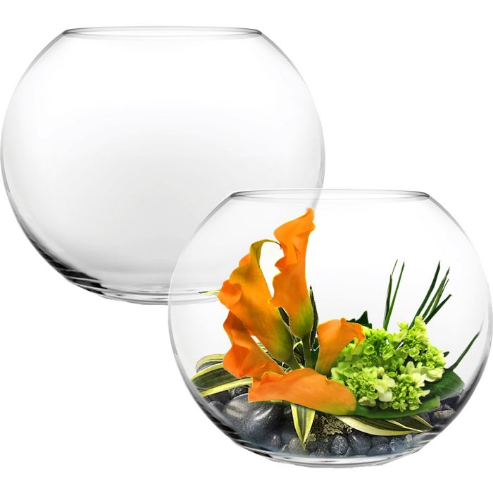 Glass Bubble Bowl, Fish Bowl, Terrarium Bowl Height 4.5