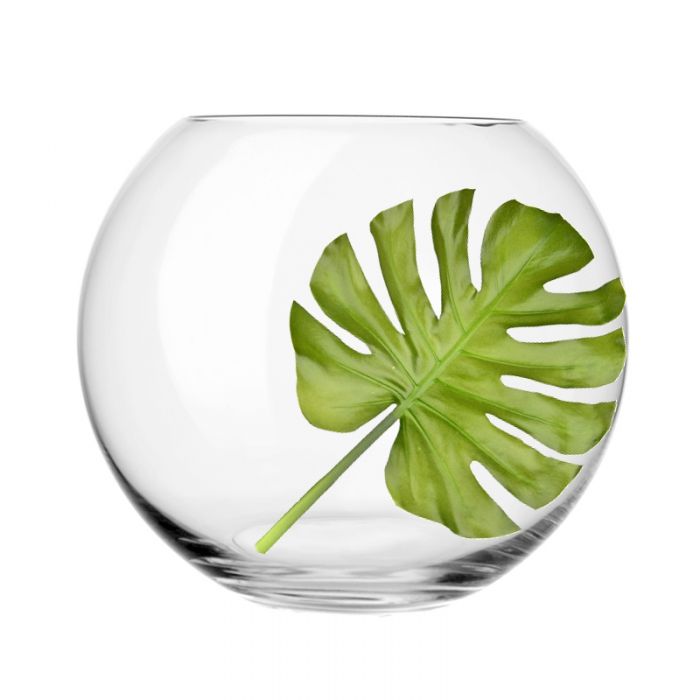 Handmade glass vase Globe round white sphere shape 18 cm D centrepieces 