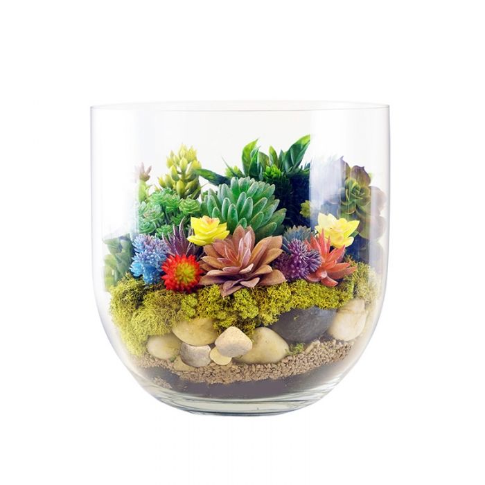 INNA-Glas Vase/orchid pot FYNN 6/15cm Ø 5.3/13.5cm mini vase/candle glass white
