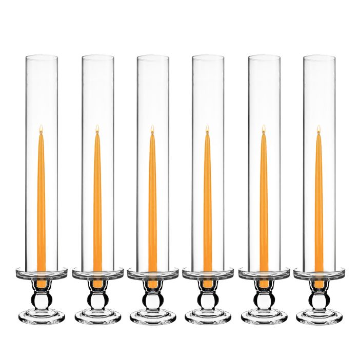 glass pedestal pillar candlestick taper candle holder