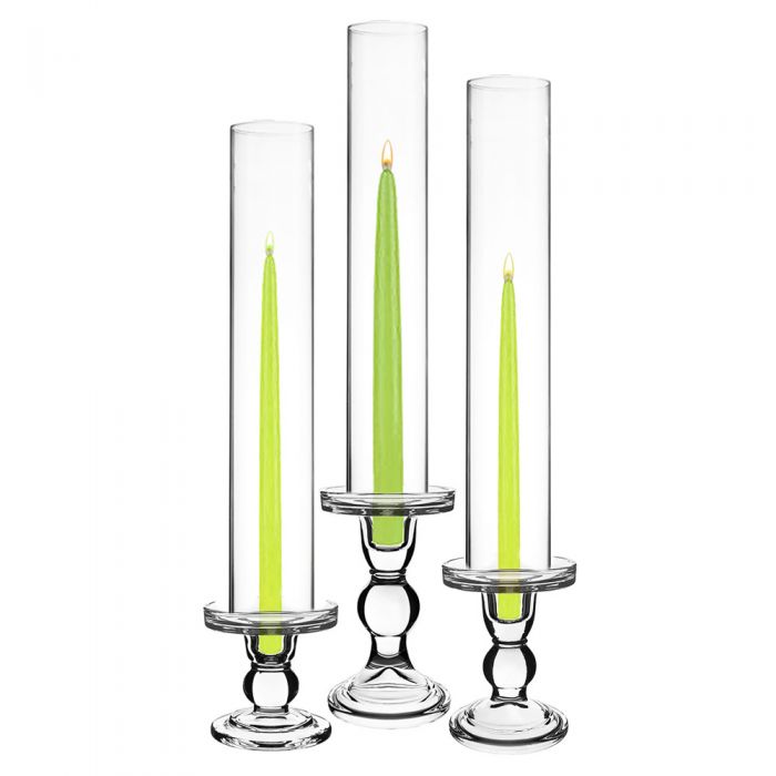 glass candle holder with bottomless chimney tubes cylinders