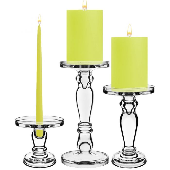 Amosfun Glass Candle Holder European Candlestick Votive Candle Holders Tealight Taper Pillar Candle Stand for Home Office Dining Room Christmas Wedding Centerpiece Style 1