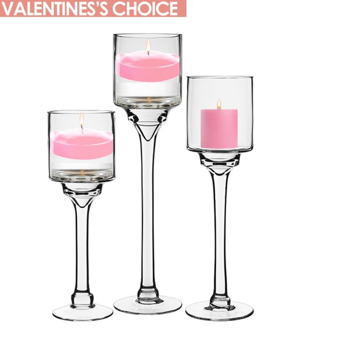 glass votive tealight candles set of 3