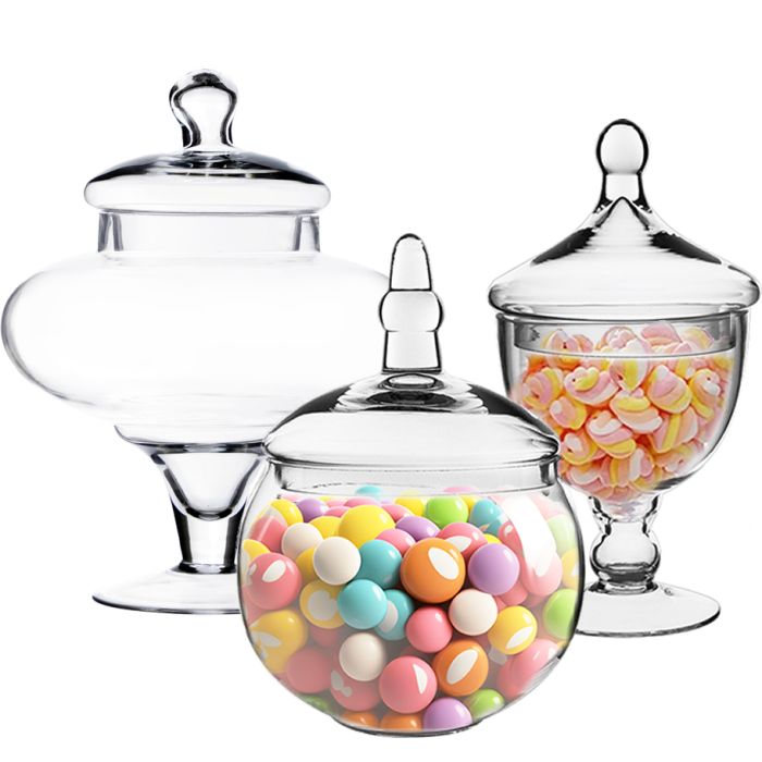 candy buffet apothecary jars set of 3