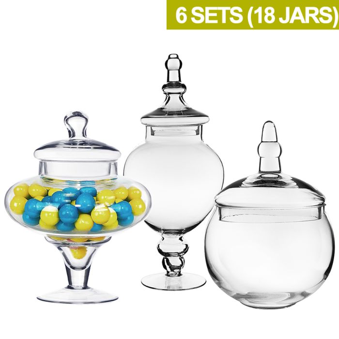 Glass Cylinder Candy Jar Vases with Lids Set of 3. Wholesale Glass