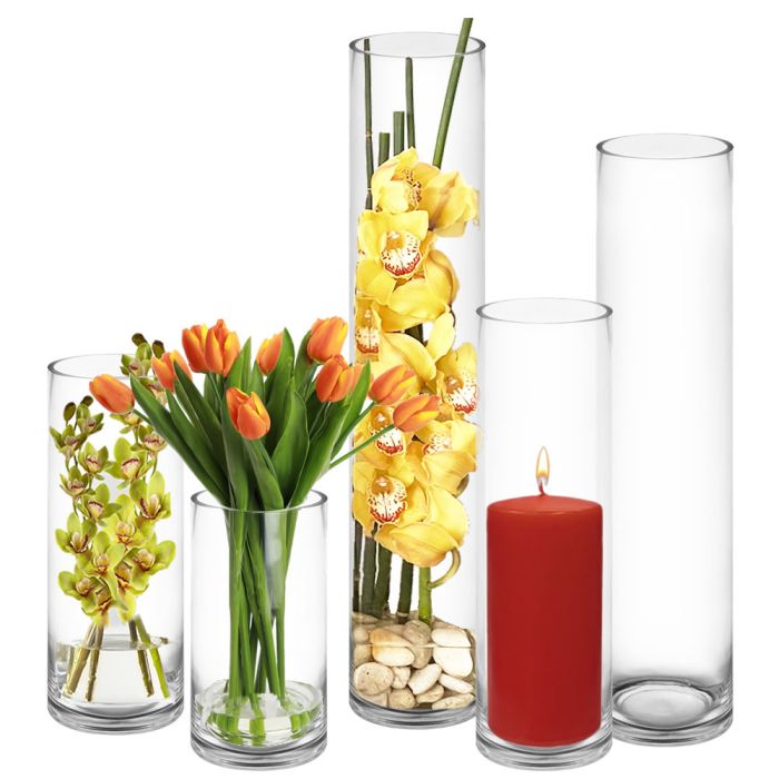 glass cylinder vases 5 inches diameter